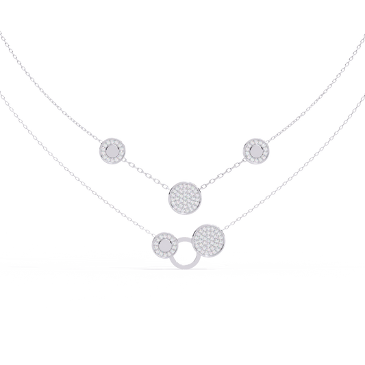 White Gold-Gemini Necklace Lab Diamond_view=TOP