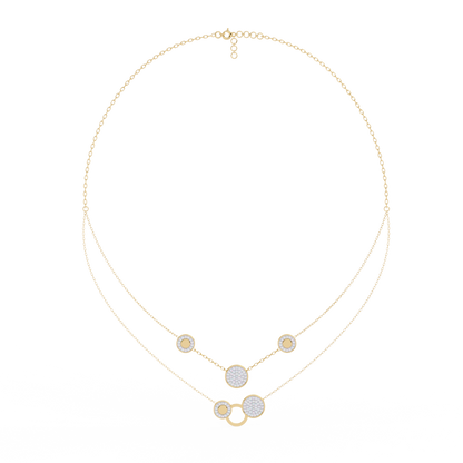 Yellow Gold-Gemini Necklace Lab Diamond_view=FRONT