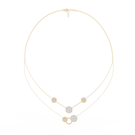 Yellow Gold-Gemini Necklace Lab Diamond_view=FRONT