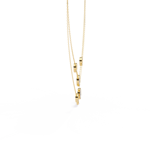 Yellow Gold-Gemini Necklace Lab Diamond_view=SIDE