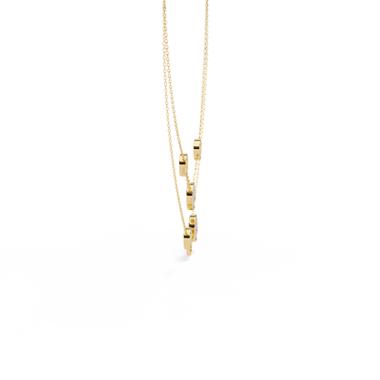 Yellow Gold-Gemini Necklace Lab Diamond_view=SIDE