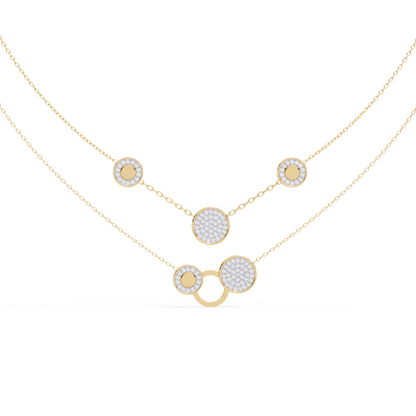 Yellow Gold-Gemini Necklace Lab Diamond_view=TOP