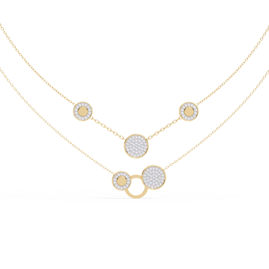 Yellow Gold-Gemini Necklace Lab Diamond_view=TOP