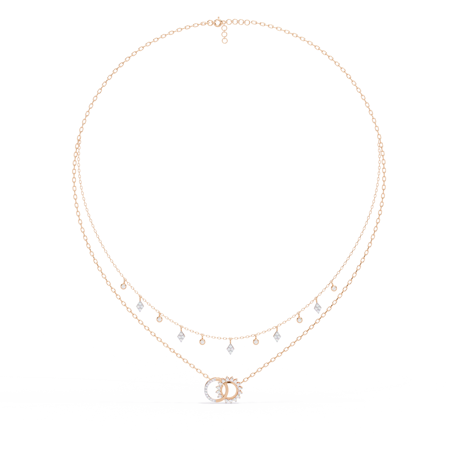 Pink Gold-Orion Necklace Lab Diamond_view=FRONT