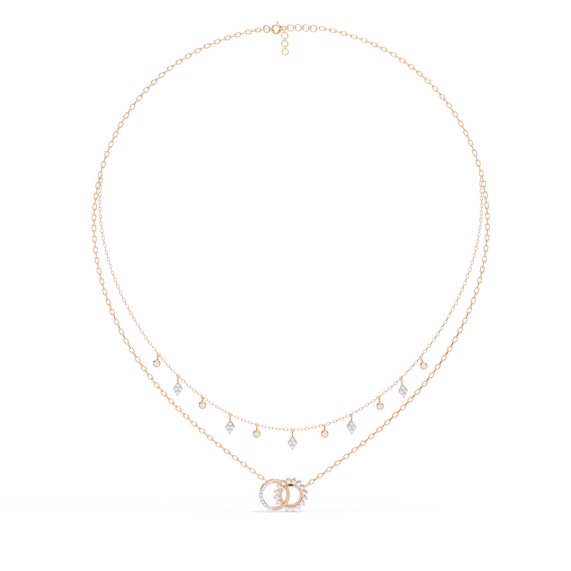 Pink Gold-Orion Necklace Lab Diamond_view=FRONT