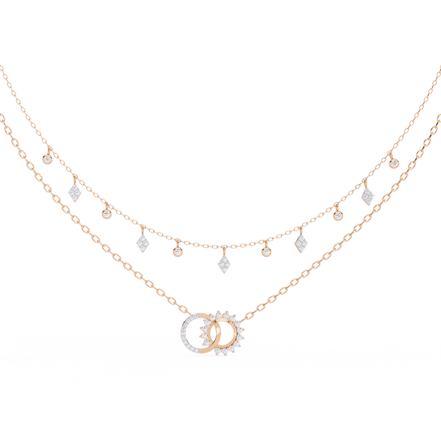 Pink Gold-Orion Necklace Lab Diamond_view=TOP