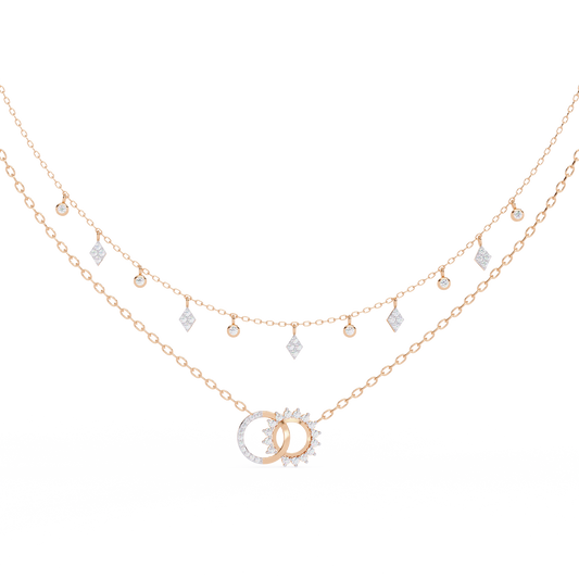 Pink Gold-Orion Necklace Lab Diamond_view=TOP