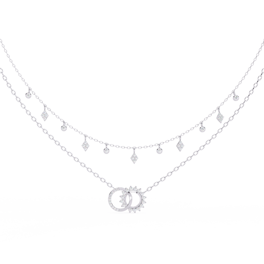 White Gold-Orion Necklace Lab Diamond_view=TOP