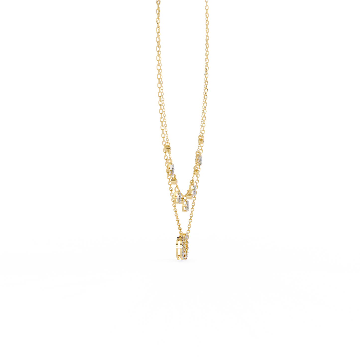 Yellow Gold-Orion Necklace Lab Diamond_view=SIDE