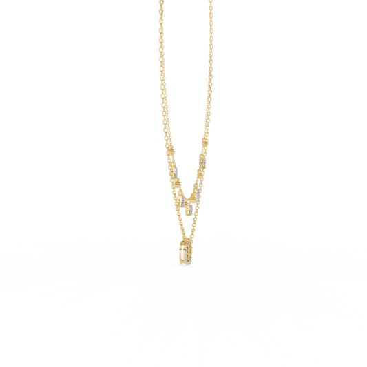 Yellow Gold-Orion Necklace Lab Diamond_view=SIDE