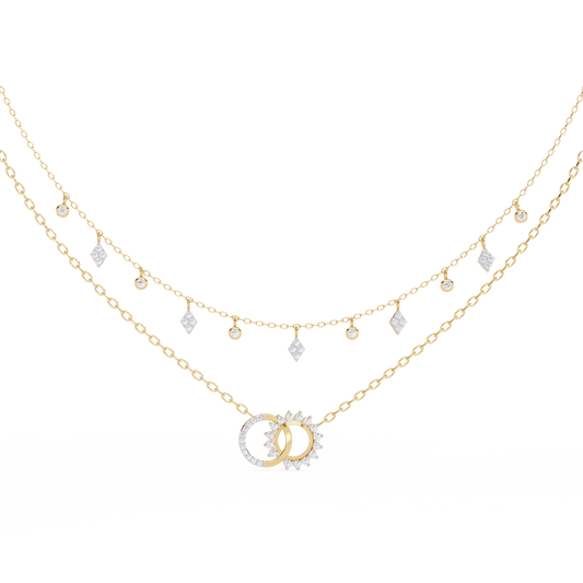 Yellow Gold-Orion Necklace Lab Diamond_view=TOP