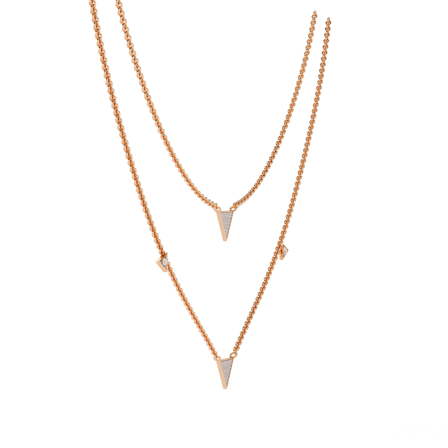 Pink Gold-Nova Necklace Lab Diamond_view=3DV