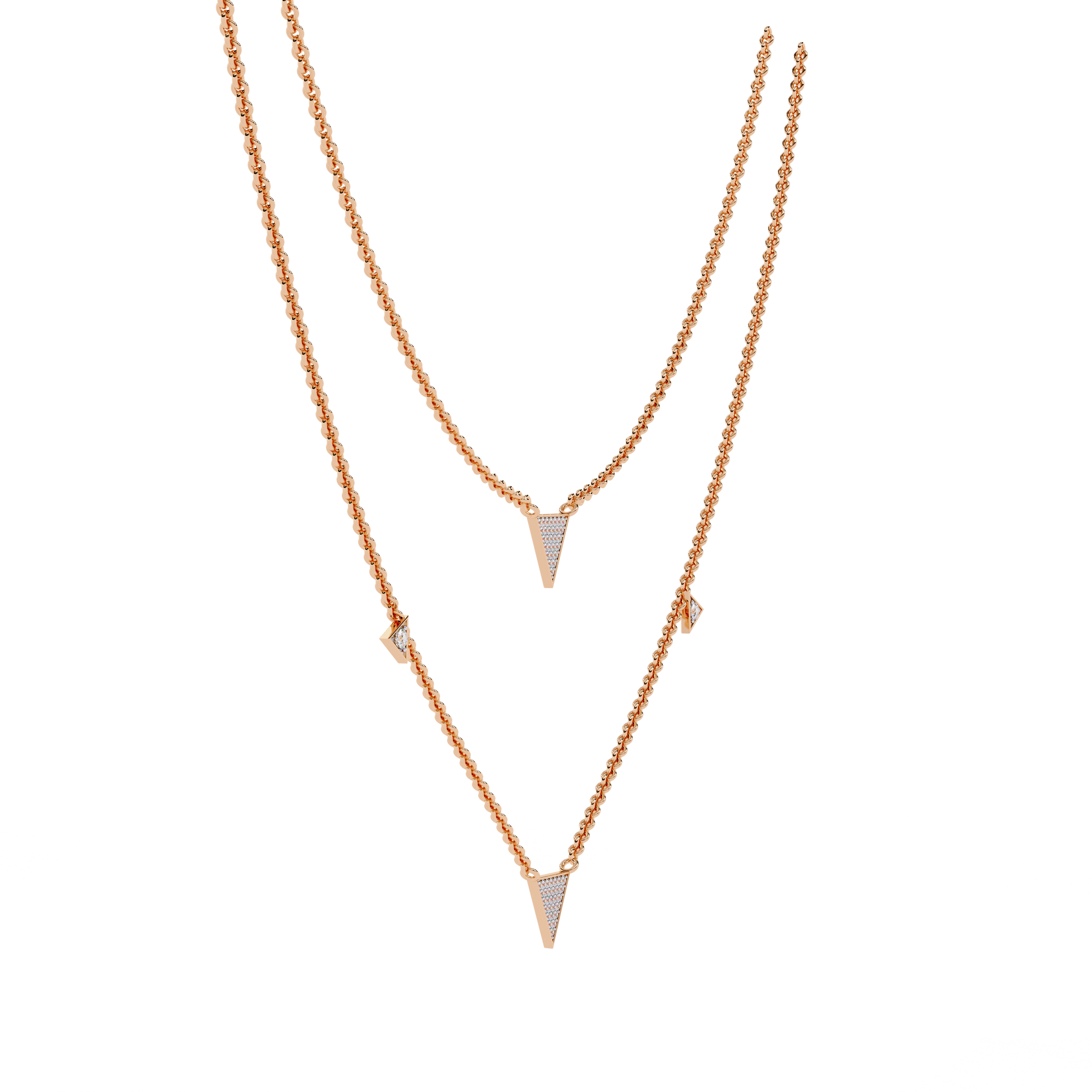 Pink Gold-Nova Necklace Lab Diamond_view=3DV