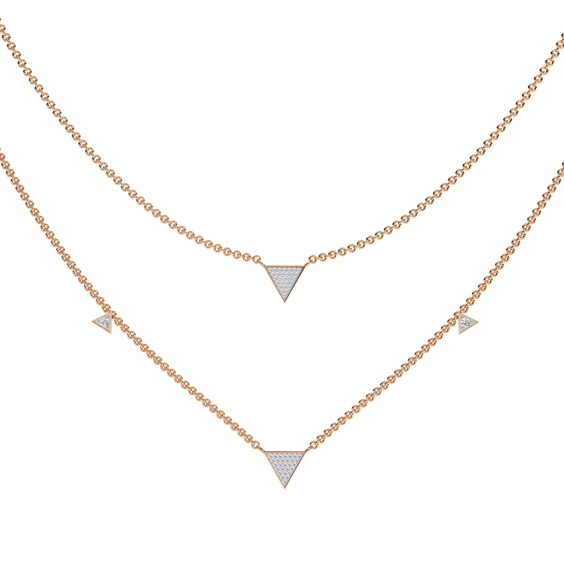 Pink Gold-Nova Necklace Lab Diamond_view=TOP