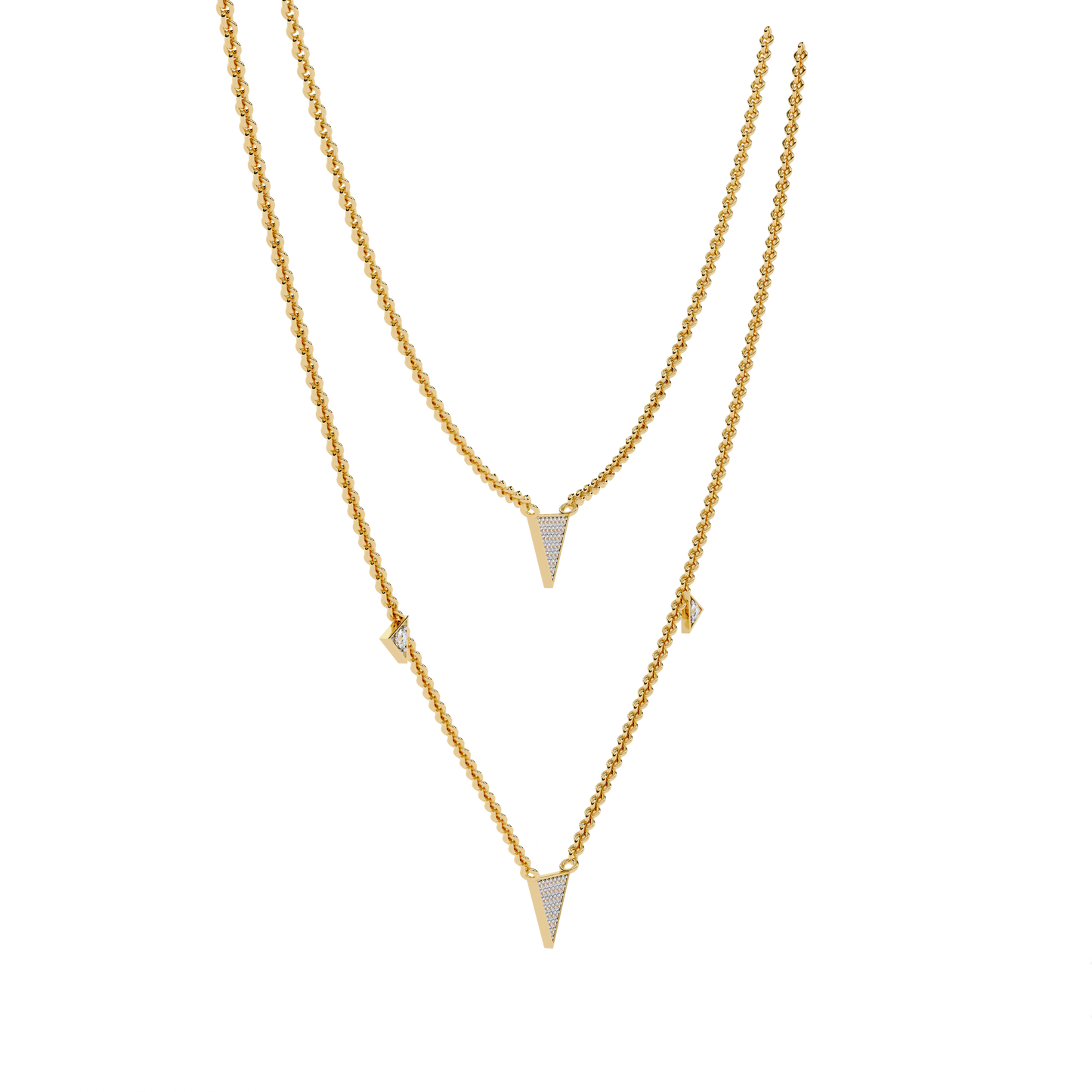 Yellow Gold-Nova Necklace Lab Diamond_view=3DV