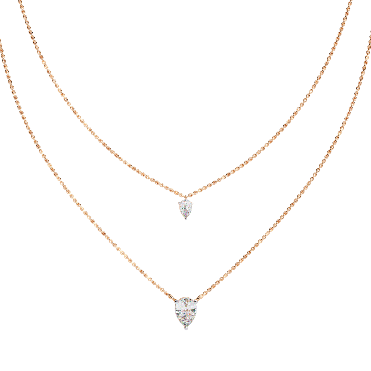 Pink Gold-Ruby Necklace Lab Diamond_view=TOP