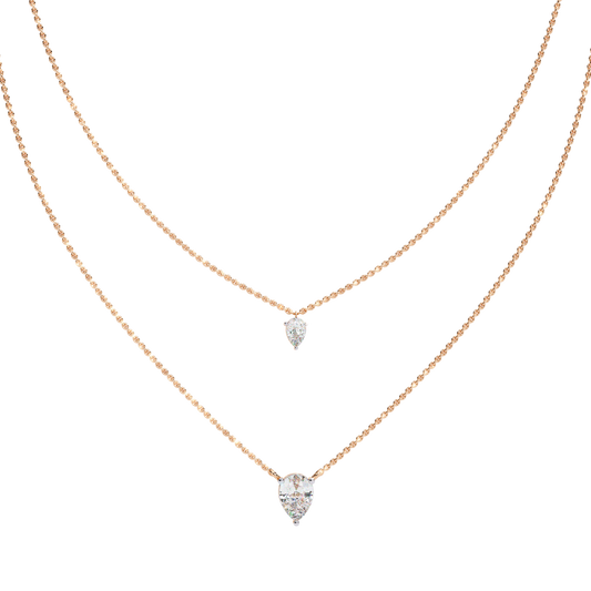 Pink Gold-Ruby Necklace Lab Diamond_view=TOP