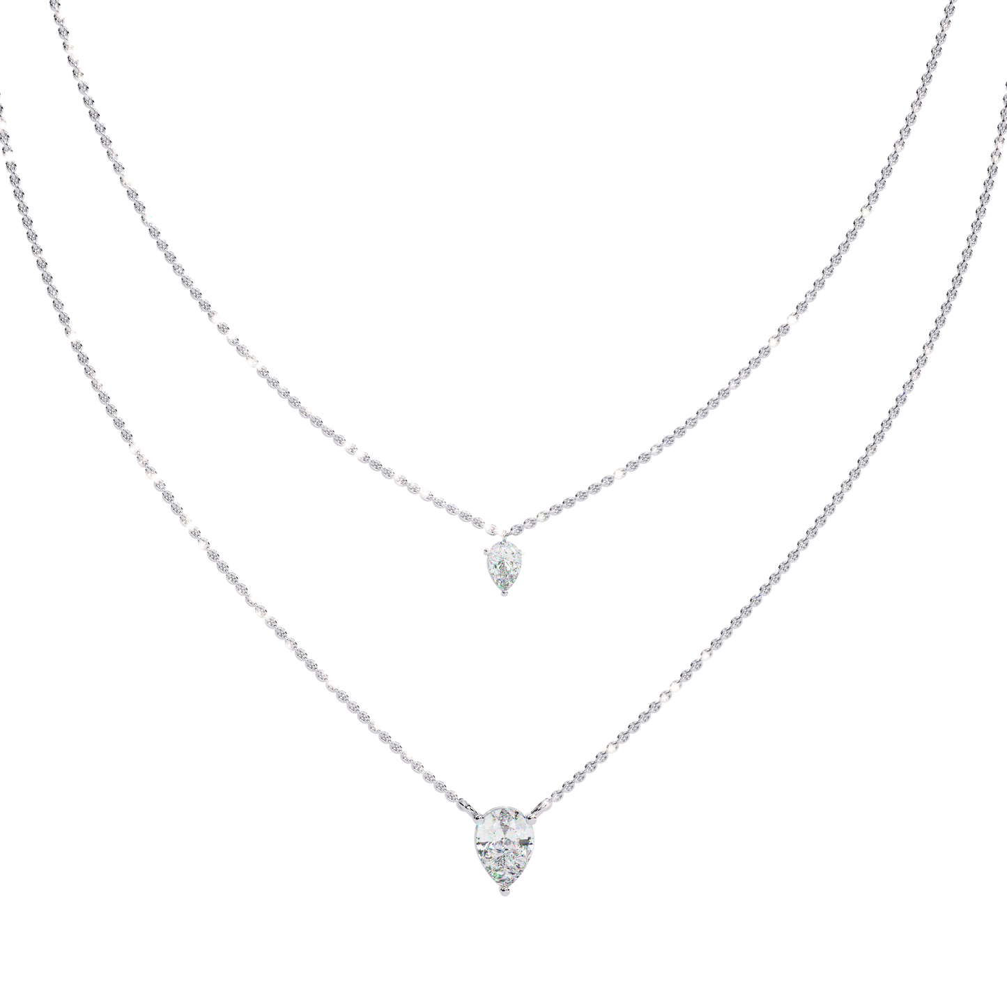 White Gold-Ruby Necklace Lab Diamond_view=TOP
