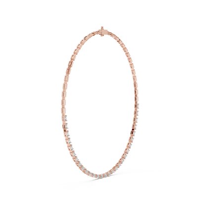 Pink Gold-Radiance Tennis Necklace Lab Diamond_view=3DV