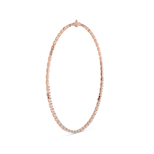 Pink Gold-Radiance Tennis Necklace Lab Diamond_view=3DV