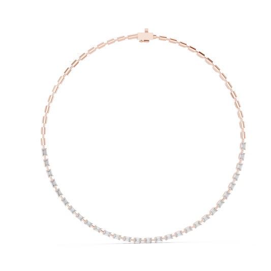 Pink Gold-Radiance Tennis Necklace Lab Diamond_view=FRONT