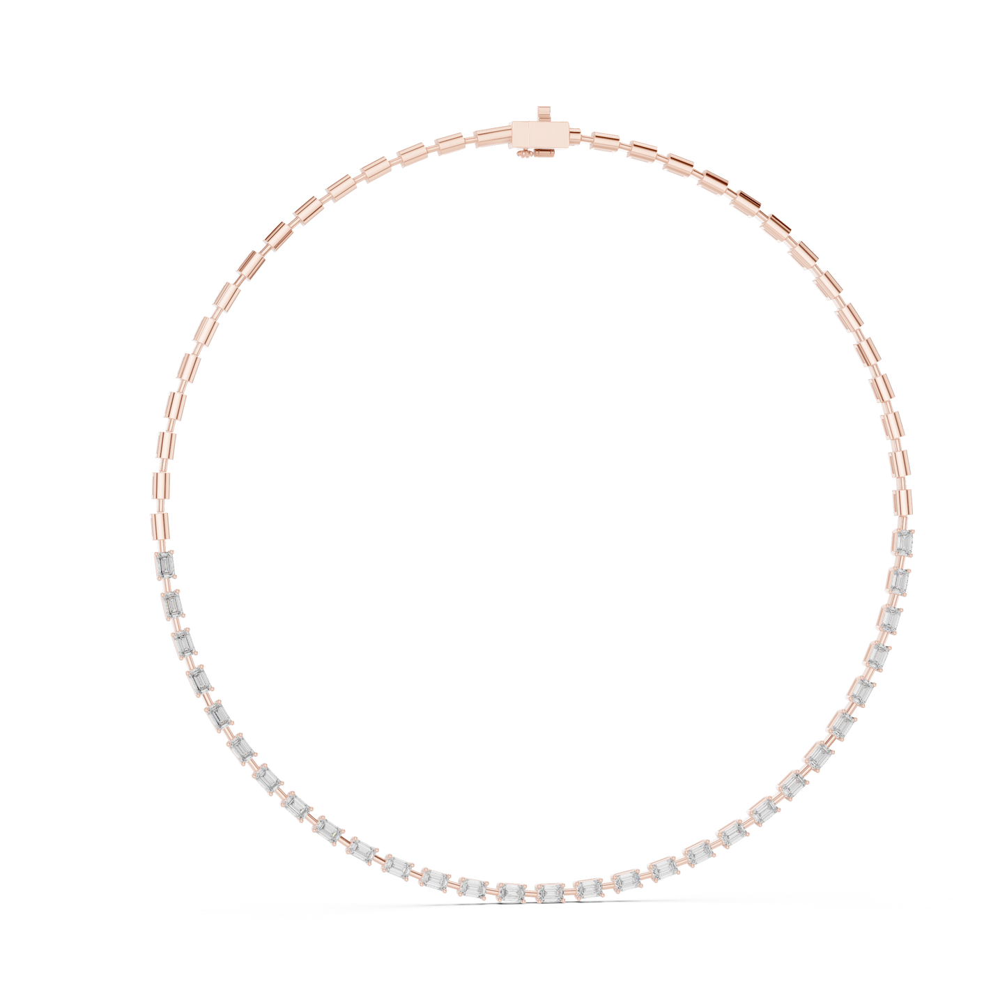 Pink Gold-Radiance Tennis Necklace Lab Diamond_view=FRONT