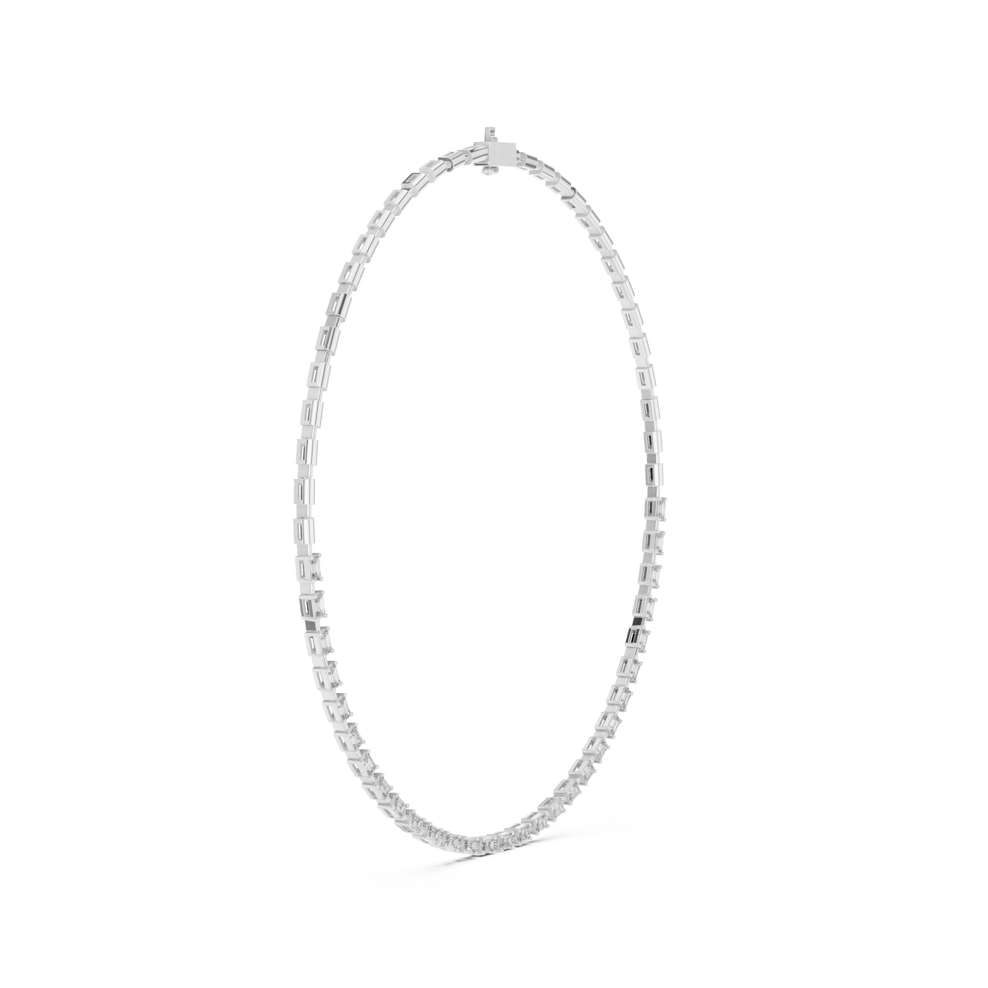 White Gold-Radiance Tennis Necklace Lab Diamond_view=3DV