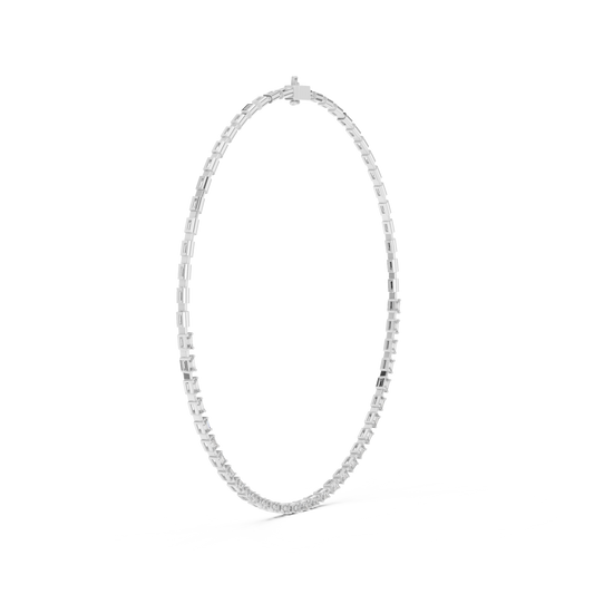 White Gold-Radiance Tennis Necklace Lab Diamond_view=3DV