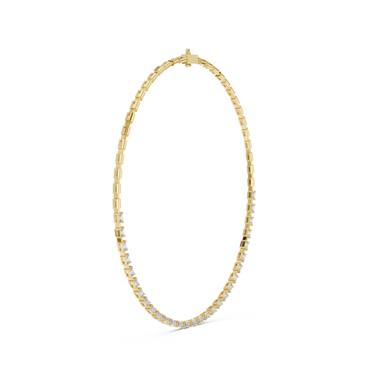 Yellow Gold-Radiance Tennis Necklace Lab Diamond_view=3DV