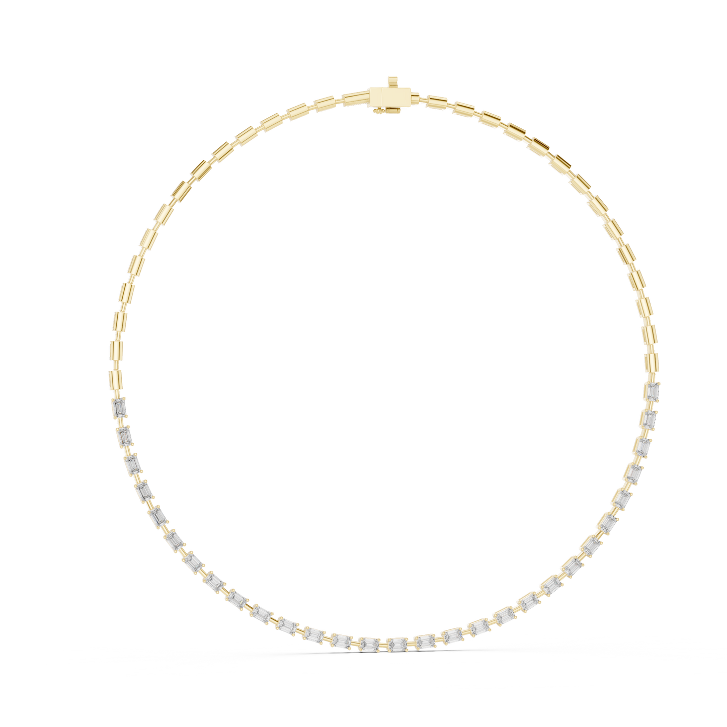 Yellow Gold-Radiance Tennis Necklace Lab Diamond_view=FRONT