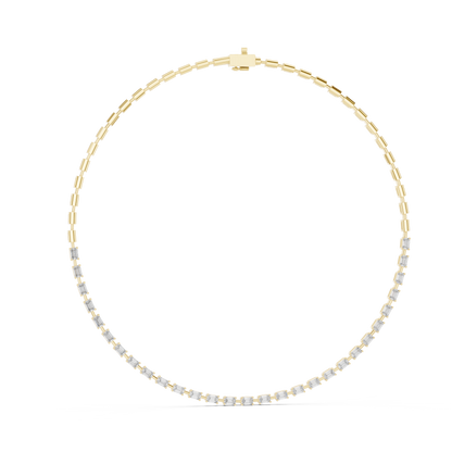 Yellow Gold-Radiance Tennis Necklace Lab Diamond_view=FRONT
