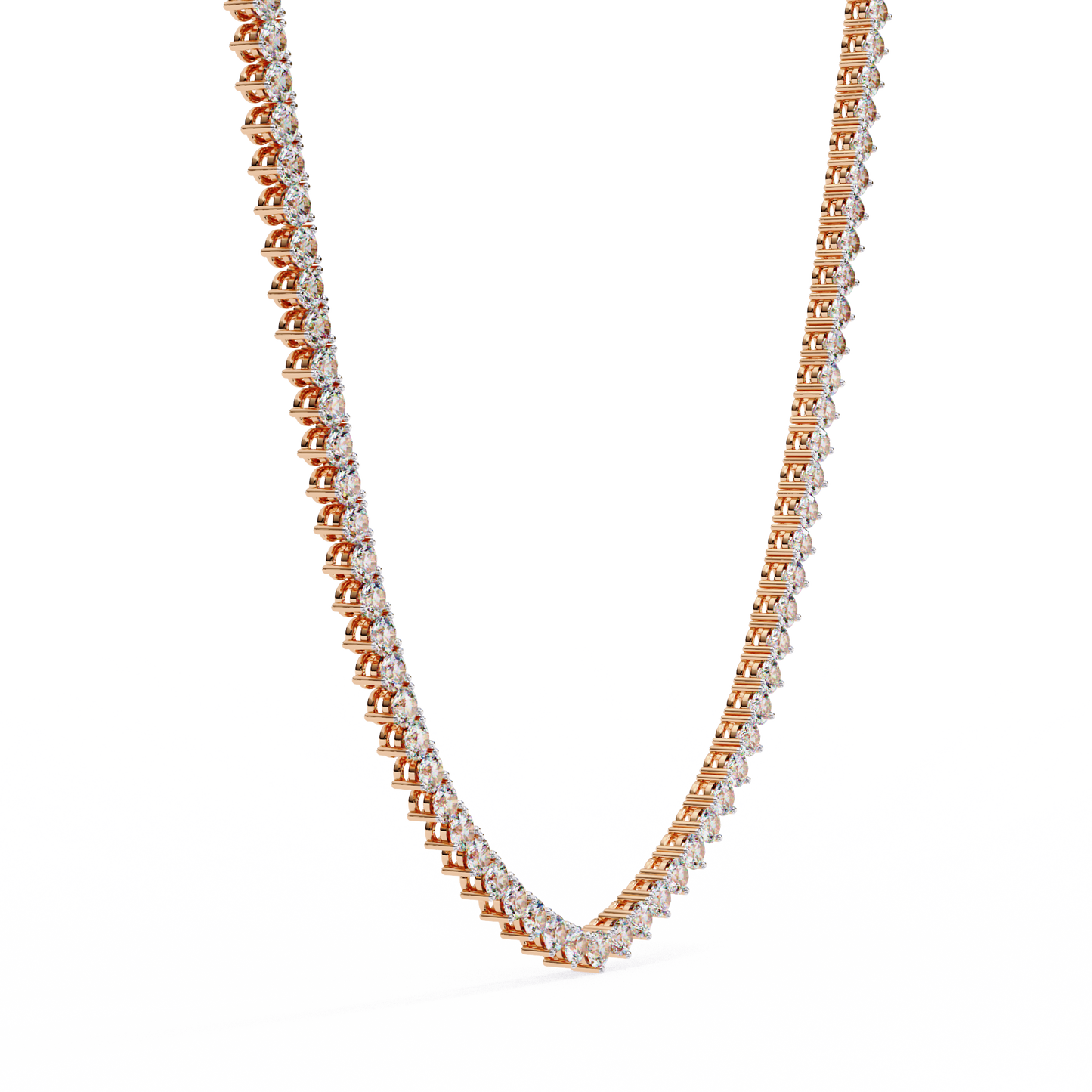 Pink Gold-Vega Tennis Lab-Grown Diamond Tennis Necklace_view=3DV