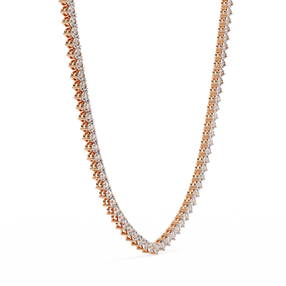 Pink Gold-Vega Tennis Lab-Grown Diamond Tennis Necklace_view=3DV