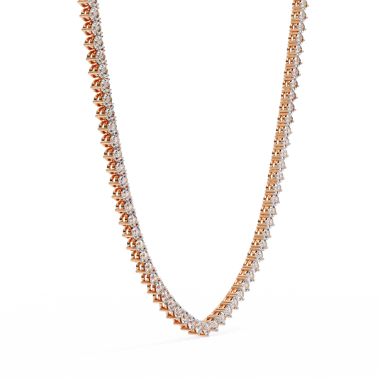 Pink Gold-Vega Tennis Lab-Grown Diamond Tennis Necklace_view=3DV