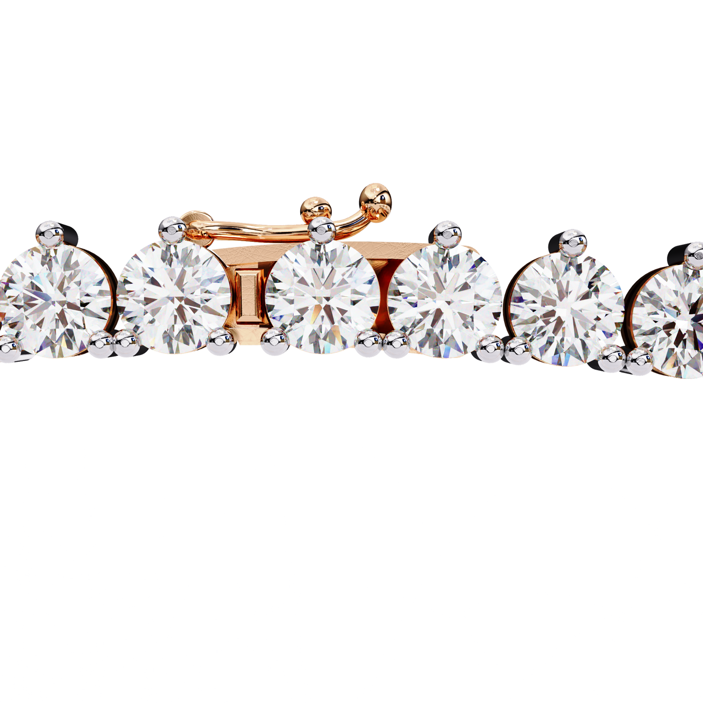 Pink Gold-Vega Tennis Lab-Grown Diamond Tennis Necklace_view=LOCK