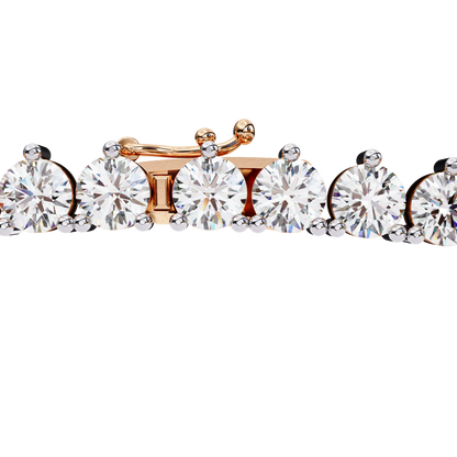 Pink Gold-Vega Tennis Lab-Grown Diamond Tennis Necklace_view=LOCK