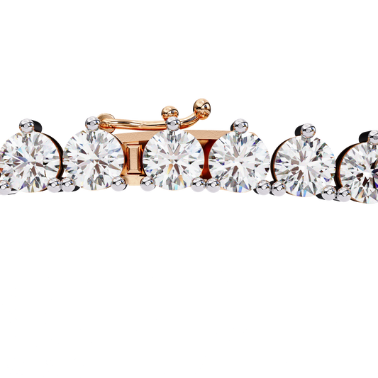 Pink Gold-Vega Tennis Lab-Grown Diamond Tennis Necklace_view=LOCK
