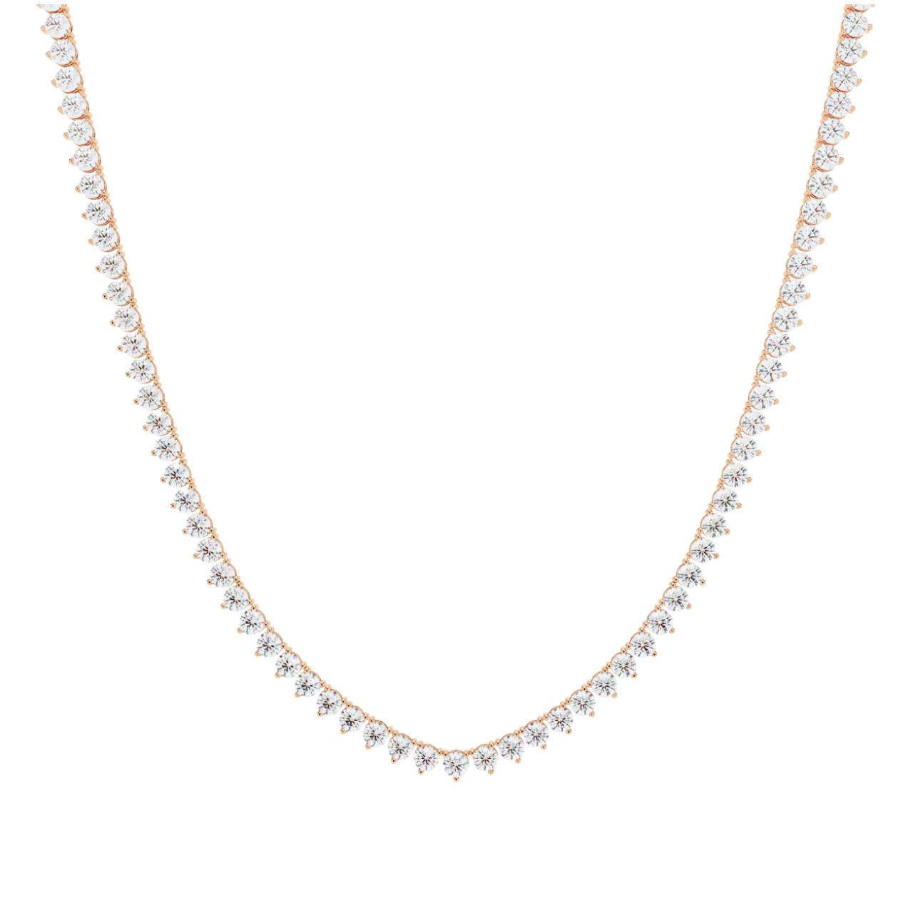 Pink Gold-Vega Tennis Lab-Grown Diamond Tennis Necklace_view=TOP