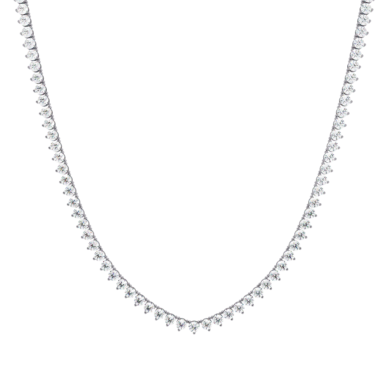 White Gold-Vega Tennis Lab-Grown Diamond Tennis Necklace_view=TOP