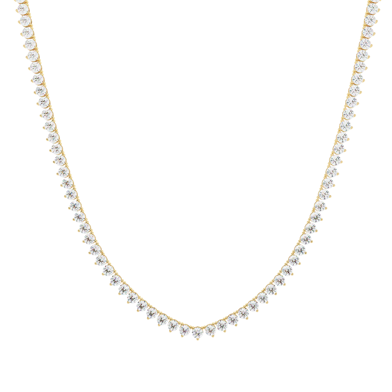 Yellow Gold-Vega Tennis Lab-Grown Diamond Tennis Necklace_view=TOP