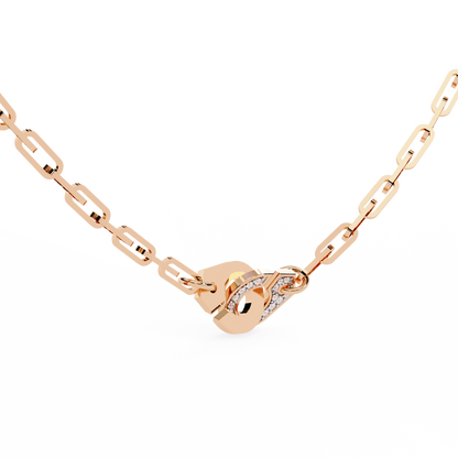 Pink Gold-Diamond Necklace Lab Diamond_view=3DV