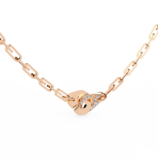 Pink Gold-Diamond Necklace Lab Diamond_view=3DV