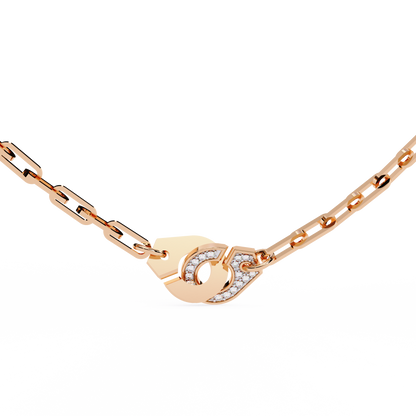 Pink Gold-Diamond Necklace Lab Diamond_view=TOP
