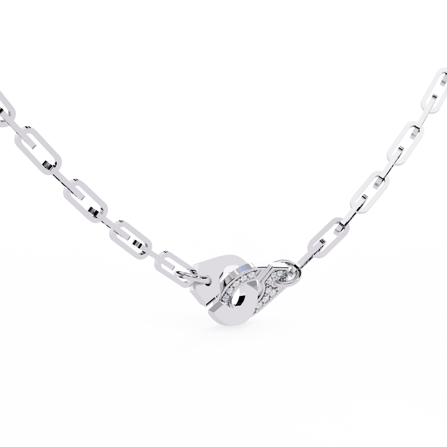 White Gold-Diamond Necklace Lab Diamond_view=3DV