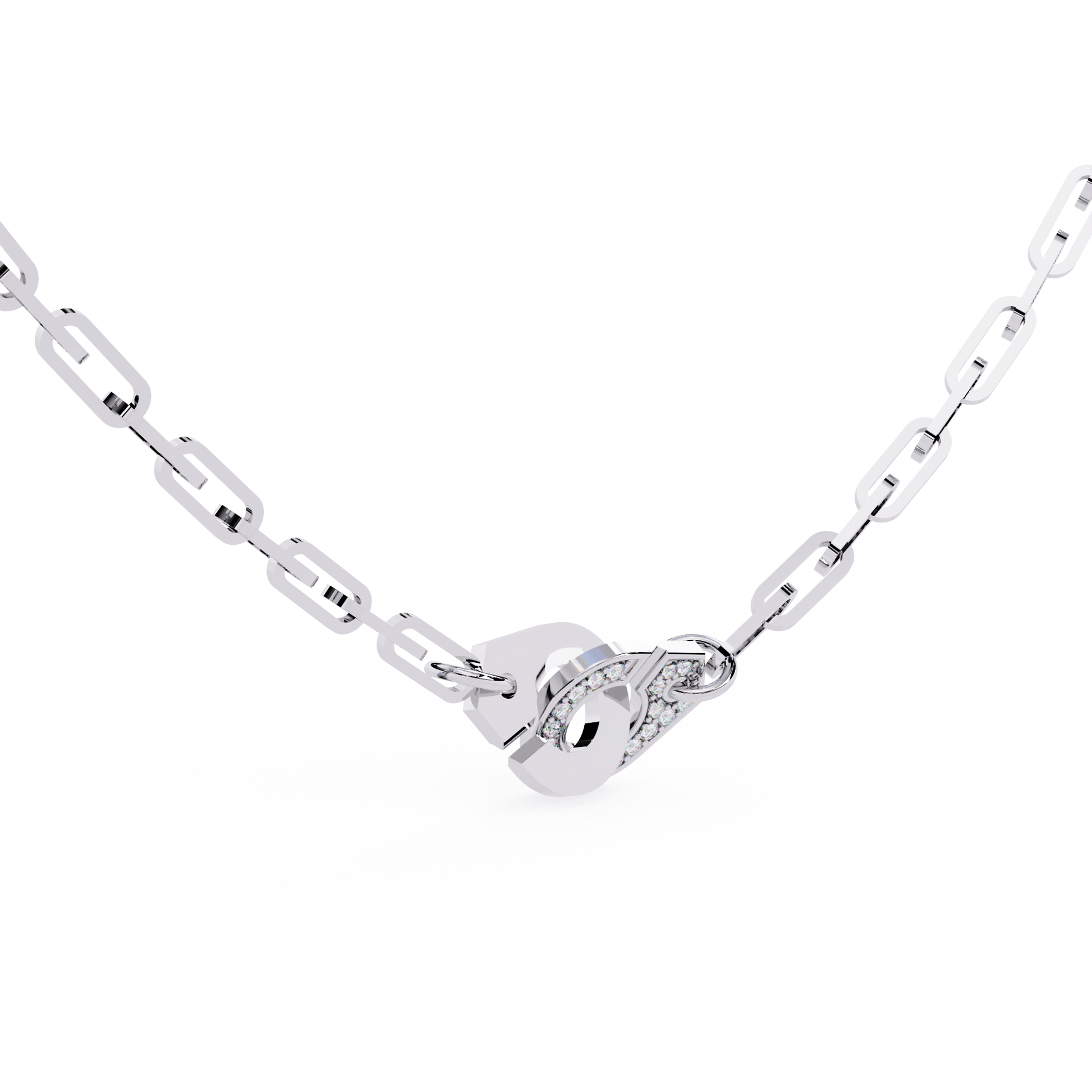 White Gold-Diamond Necklace Lab Diamond_view=3DV