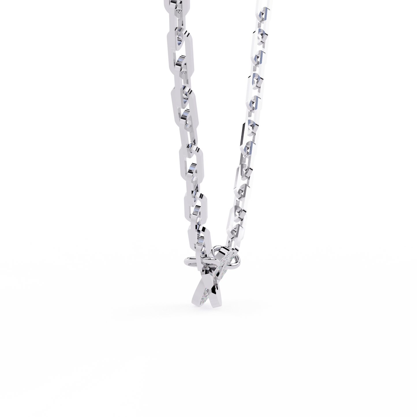 White Gold-Diamond Necklace Lab Diamond_view=SIDE