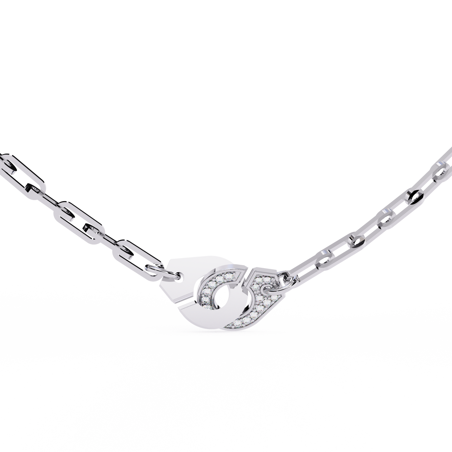 White Gold-Diamond Necklace Lab Diamond_view=TOP