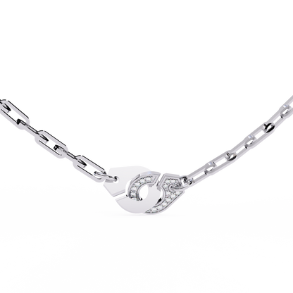 White Gold-Diamond Necklace Lab Diamond_view=TOP