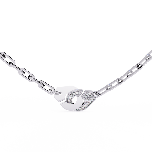 White Gold-Diamond Necklace Lab Diamond_view=TOP