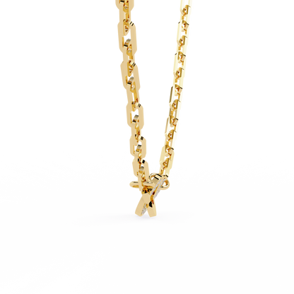 Yellow Gold-Diamond Necklace Lab Diamond_view=SIDE